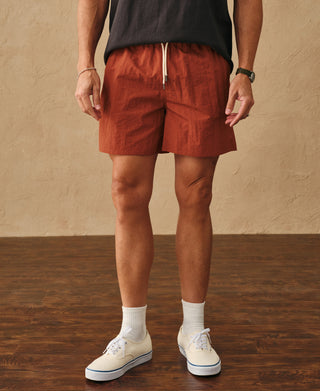 lifestyle shot of 5-Inch Nylon Swim Shorts