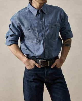 lifestyle shot of Military Chambray Workshirt