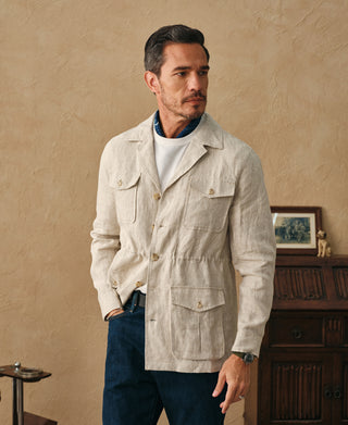 lifestyle shot of Linen Safari Jacket
