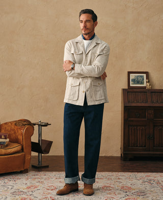 lifestyle shot of Linen Safari Jacket