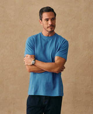 lifestyle shot of Regular Fit Heavyweight Tubular Jersey T-Shirt