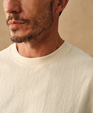 lifestyle shot of Regular Fit Heavyweight Tubular Jersey T-Shirt