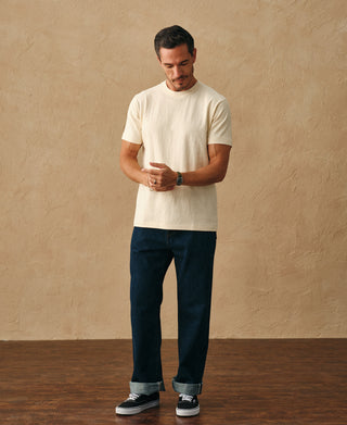 lifestyle shot of Regular Fit Heavyweight Tubular Jersey T-Shirt