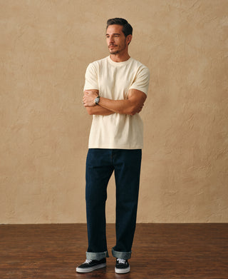 lifestyle shot of Regular Fit Heavyweight Tubular Jersey T-Shirt