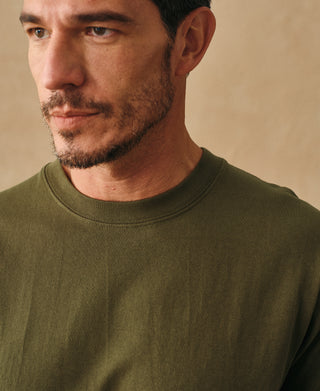 lifestyle shot of Regular Fit Heavyweight Tubular Jersey T-Shirt
