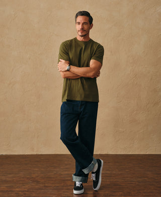 lifestyle shot of Regular Fit Heavyweight Tubular Jersey T-Shirt
