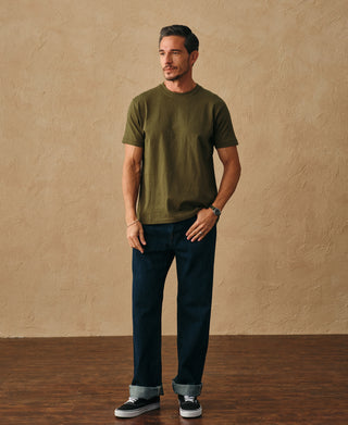 lifestyle shot of Regular Fit Heavyweight Tubular Jersey T-Shirt