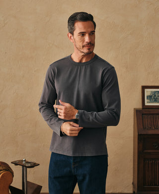 lifestyle shot of Retro Washed Long-Sleeve T-Shirt