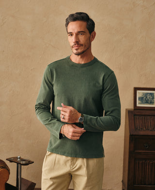 lifestyle shot of Retro Washed Long-Sleeve T-Shirt