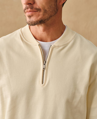 lifestyle shot of Track Quarter-Zip Baseball Sweatshirt