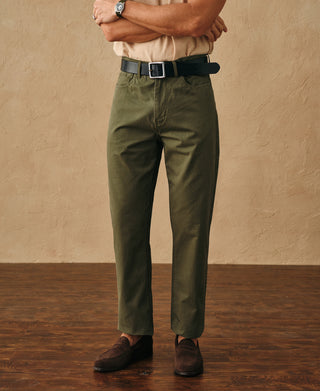 lifestyle shot of Vintage Washed Tapered 5-Pocket Pants