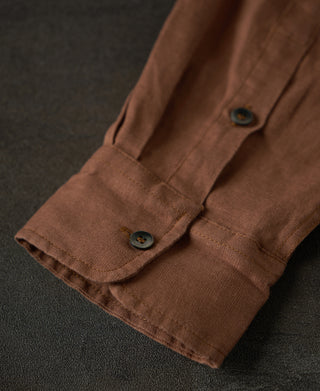 long sleeve cuff of 1950s Italian Collar Linen Shirt