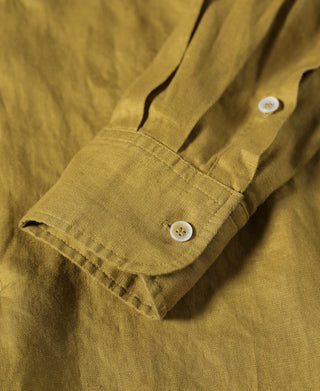 long sleeve cuff of 1950s Italian Collar Linen Shirt