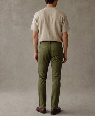Casual Stretch Cotton-Blend Tapered Pants