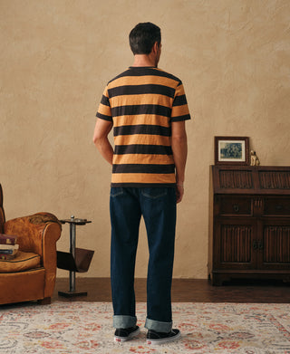 Slub Cotton Wide Striped T-Shirt