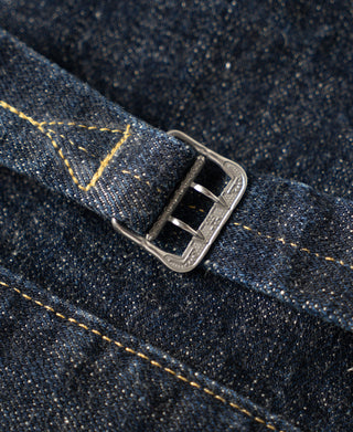 iron made solide cinch buckle of the type 1 denim jacket.
