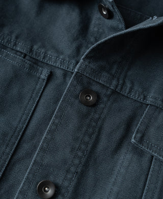 metal button detail of Utility Canvas Field Cruiser Jacket