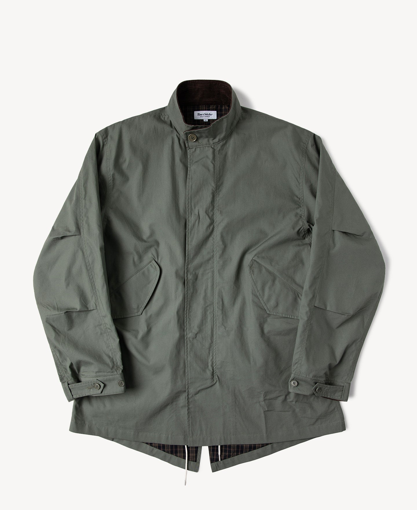 M-65 Salt Shrinkage Cotton Poplin Short Parka - Olive | Time
