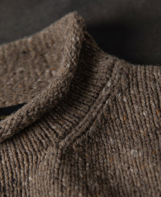 neck detail of Roll Neck Pure Wool Fisherman Sweater