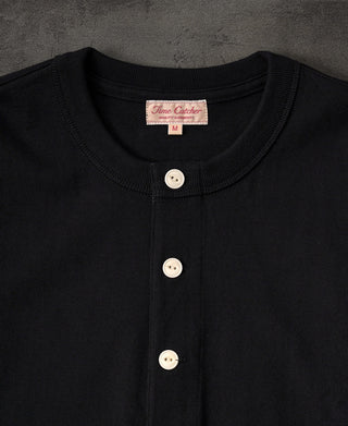 neckline of 1930s Loopwheel Cotton Henley Shirt