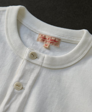 neckline of 1930s Loopwheel Cotton Henley Shirt