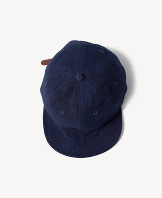 overhead view of Indigo-Dyed Cotton-Linen Ball Cap