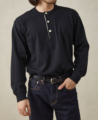 overview of 1930s Loopwheel Cotton Henley Shirt