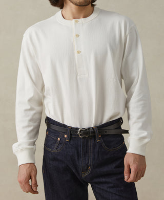 overview of 1930s Loopwheel Cotton Henley Shirt