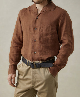 overview of 1950s Italian Collar Linen Shirt