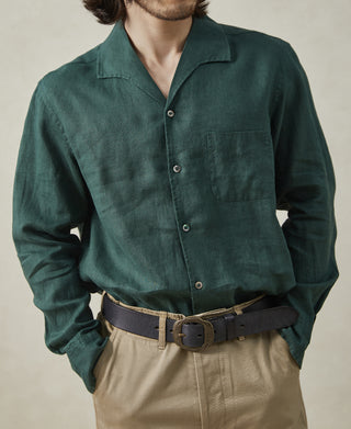 overview of 1950s Italian Collar Linen Shirt