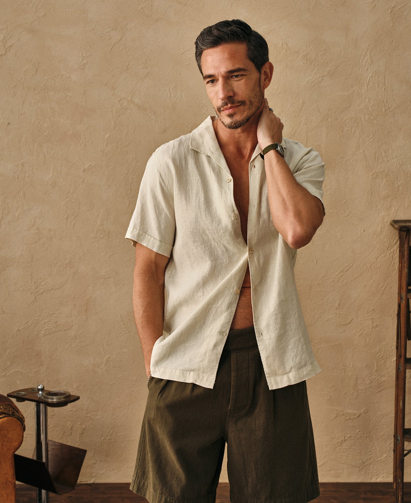 beige dress shirt Men's Basic Solid Color Button Up Dress Shirt (Beige) Beige / X-Large/17-17.5 Neck/36-37 Sleeve