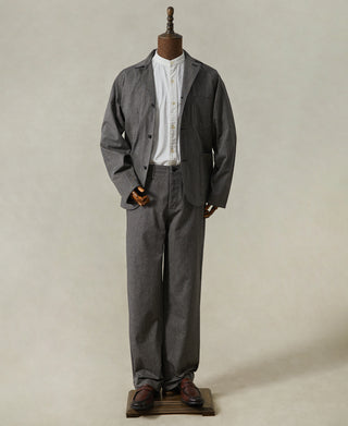 overview of Black Chambray Work Jacket