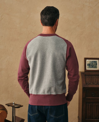 Overview of Contrast-Tipped Loopwheel Crewneck Sweatshirt