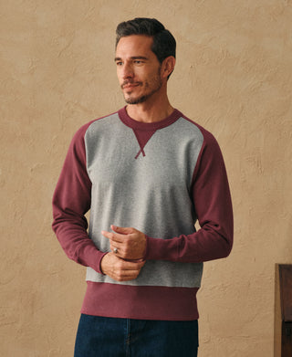 Overview of Contrast-Tipped Loopwheel Crewneck Sweatshirt