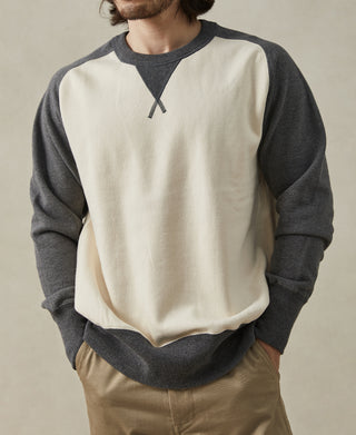 overview of Contrast-Tipped Loopwheel Crewneck Sweatshirt
