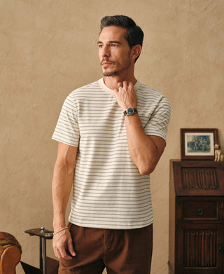 Overview of Heavyweight Cotton Striped Pocket T-shirt