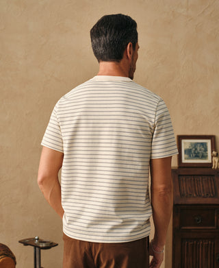 Overview of Heavyweight Cotton Striped Pocket T-shirt