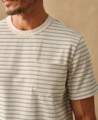 Overview of Heavyweight Cotton Striped Pocket T-shirt