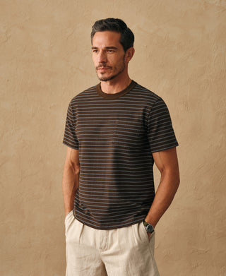 Overview of Heavyweight Cotton Striped Pocket T-shirt