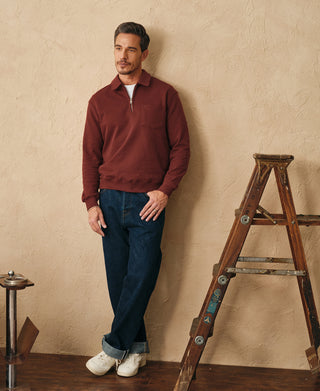 overview of Heavyweight Quarter-Zip Collar Sweatshirt