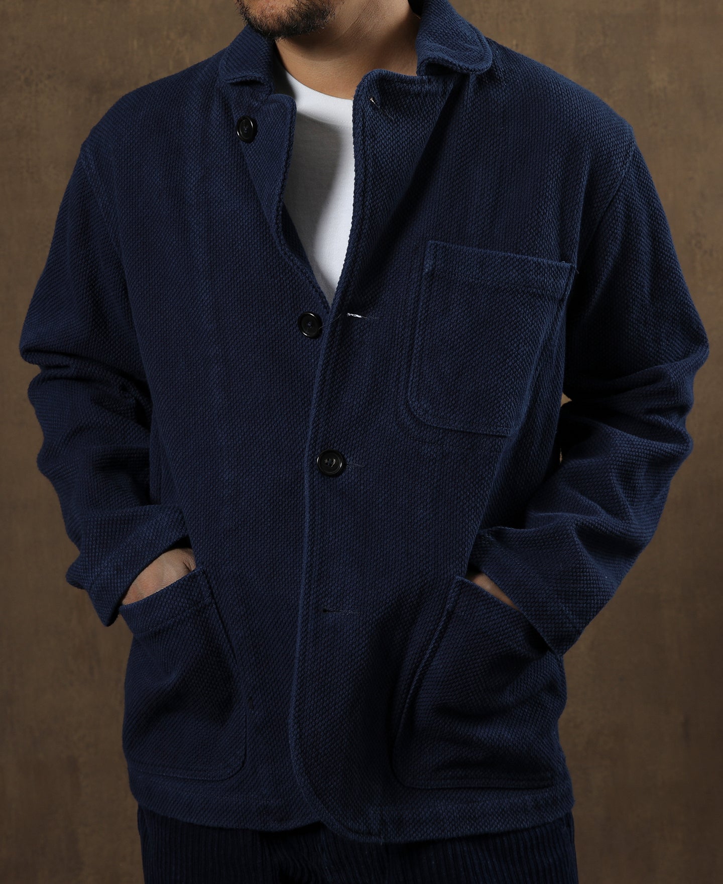 Heavyweight Indigo-Dyed Sashiko Work Jacket | Time Catcher – Time