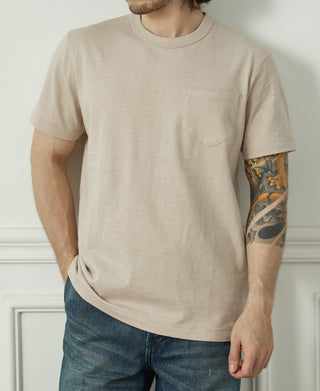 overview of Classic Fit Loopwheel Slub Cotton Pocket T-Shirt