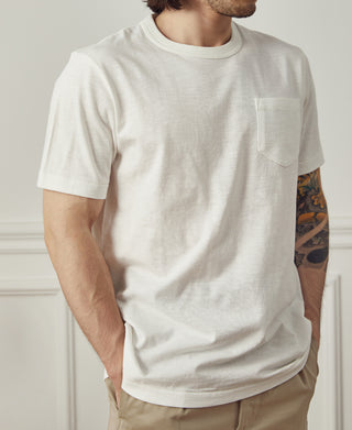 overview of Classic Fit Loopwheel Slub Cotton Pocket T-Shirt