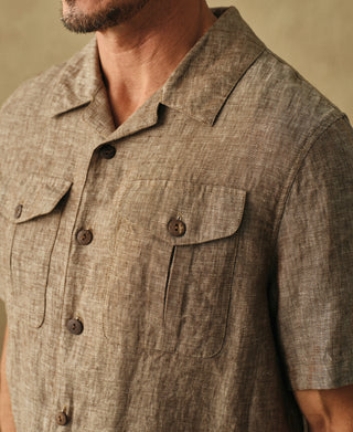 Overview of Yarn-dyed Linen Camp-Collar Shirt