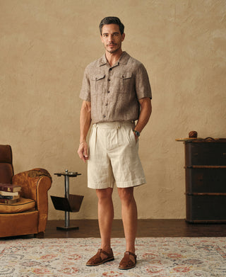 Overview of Yarn-dyed Linen Camp-Collar Shirt