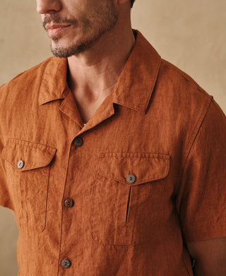 Overview of Yarn-dyed Linen Camp-Collar Shirt