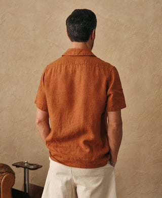 Overview of Yarn-dyed Linen Camp-Collar Shirt