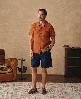 Overview of Yarn-dyed Linen Camp-Collar Shirt