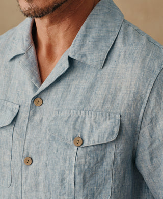 Overview of Yarn-dyed Linen Camp-Collar Shirt