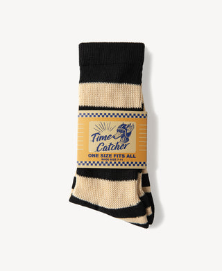 packaging hangtag of Retro Striped Cotton Socks